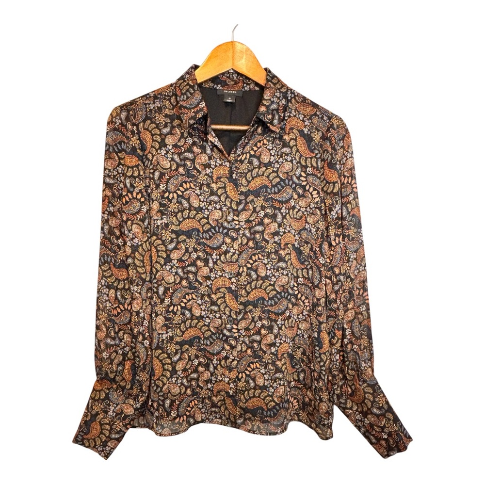 Halogen Black and Brown Paisley Button Down Shirt